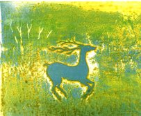 "Deer" etching 16x21cm